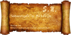 Sebestyén Milán névjegykártya